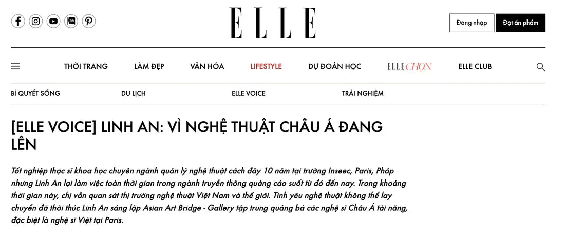 [ELLE VOICE] LINH AN: Because Asian art is on the rise.
