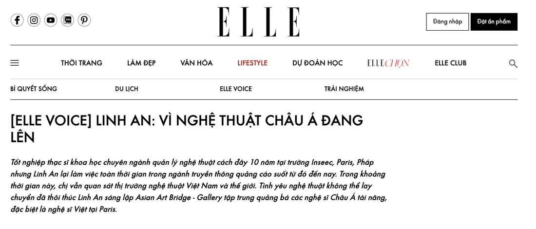 [ELLE VOICE] LINH AN: Because Asian art is on the rise.